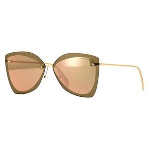 New ALEXANDER MCQUEEN Gold Rimless Butterfly AM0119SA 005 Sunglasses Women